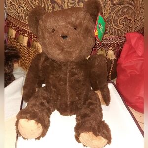 NWT Brown Tan Super Soft Faux Fur Mink Teddy Bear 🧸 Plush Great 🎁 14.5" X 11"